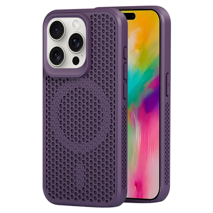 For iPhone 16 Pro MagSafe Magnetic Heat Dissipation Phone Case(Dark Purple) - iPhone 16 Pro Cases by buy2fix | Online Shopping UK | buy2fix