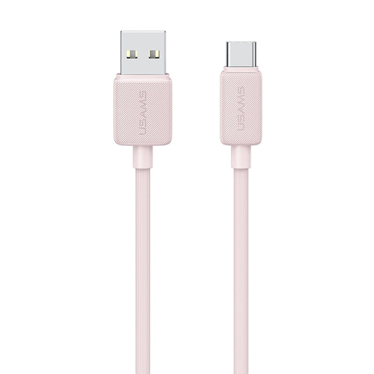 USAMS US-SJ693 USB to USB-C / Type-C 3A Striped Fast Charge Data Cable, Length:2m(Pink) - USB-C & Type-C Cable by USAMS | Online Shopping UK | buy2fix