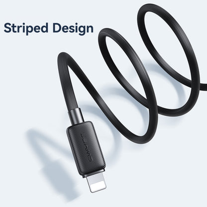 USAMS US-SJ699 USB to 8 Pin 2.4A Striped Fast Charge Data Cable, Length:3m(Black) - Normal Style Cable by USAMS | Online Shopping UK | buy2fix
