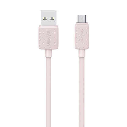 USAMS US-SJ695 USB to Micro USB 2A Striped Fast Charge Data Cable, Length:2m(Pink) - Micro USB Cable by USAMS | Online Shopping UK | buy2fix