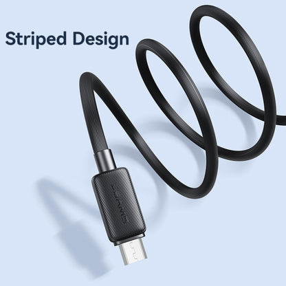 USAMS US-SJ695 USB to Micro USB 2A Striped Fast Charge Data Cable, Length:2m(Black) - Micro USB Cable by USAMS | Online Shopping UK | buy2fix