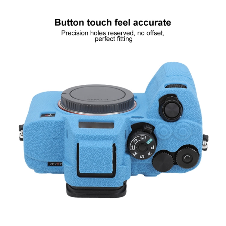 For Sony ILCE7RM5 / A7R5 Litchi Texture Soft Silicone Protective Case(Blue) - Protective Case by buy2fix | Online Shopping UK | buy2fix