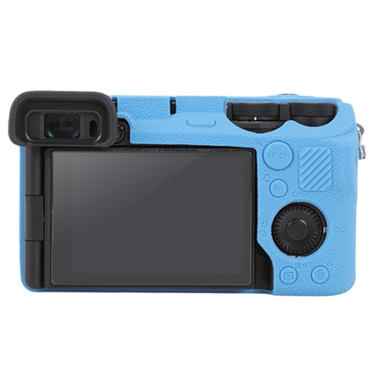 For Sony ILCE-6700 / A6700 Litchi Texture Soft Silicone Protective Case(Blue) - Protective Case by buy2fix | Online Shopping UK | buy2fix