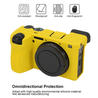 For Sony ILCE-6700 / A6700 Litchi Texture Soft Silicone Protective Case(Yellow) - Protective Case by buy2fix | Online Shopping UK | buy2fix