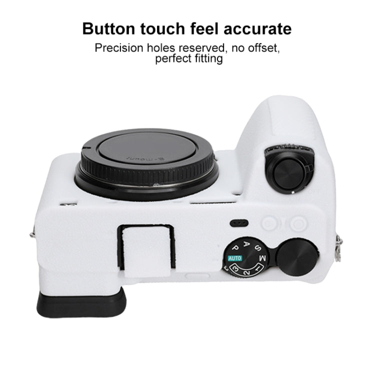 For Sony ILCE-6700 / A6700 Litchi Texture Soft Silicone Protective Case(White) - Protective Case by buy2fix | Online Shopping UK | buy2fix