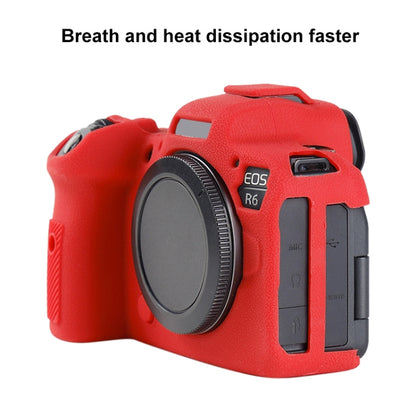 For Canon EOS R6 Mark II Litchi Texture Soft Silicone Protective Case(Red) - Protective Case by buy2fix | Online Shopping UK | buy2fix