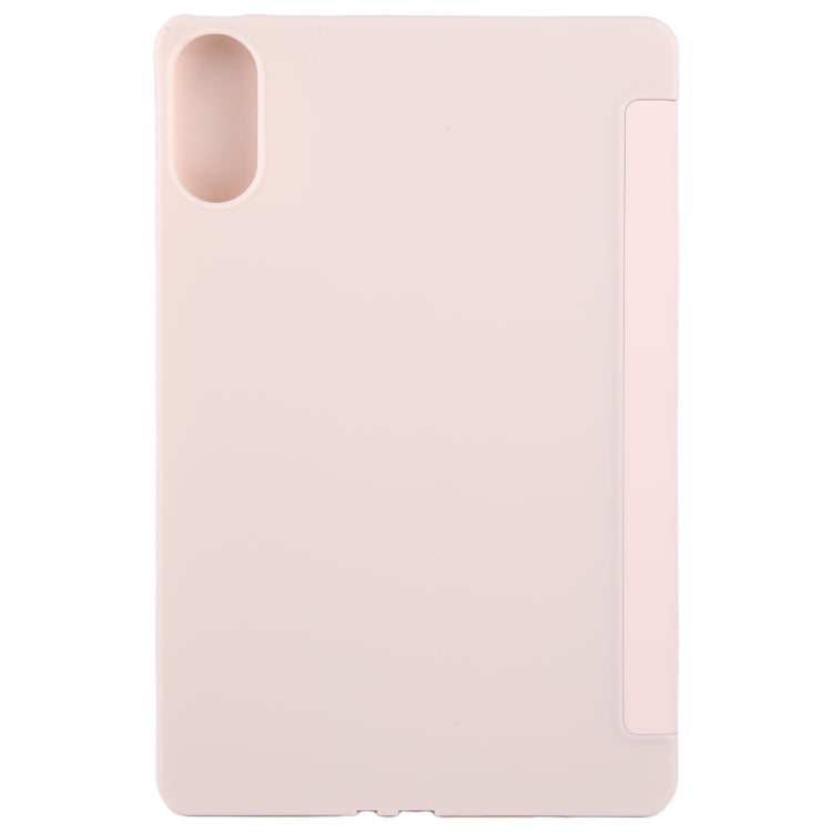 For Huawei MatePad SE 11 2024 Tri-fold Silicone Leather Tablet Case(Pink) - Huawei by buy2fix | Online Shopping UK | buy2fix