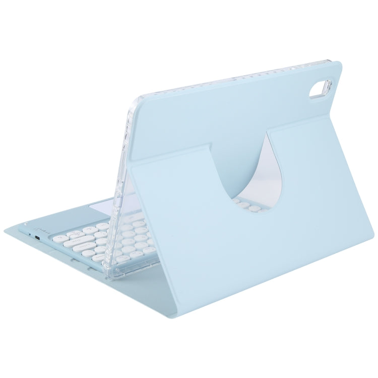 For Huawei MatePad Air 11.5 Round Button Bluetooth Keyboard Rotatable Holder Leather Case with Touchpad(Sky Blue) - Huawei Keyboard by buy2fix | Online Shopping UK | buy2fix