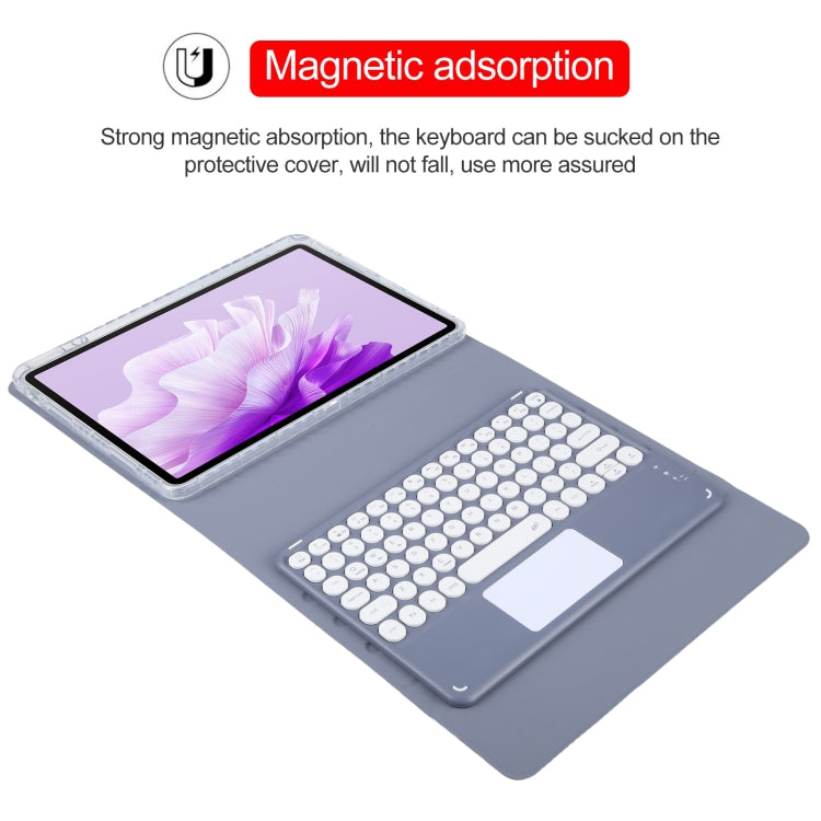 For Huawei MatePad Air 11.5 Round Button Bluetooth Keyboard Rotatable Holder Leather Case with Touchpad(Lavender Purple) - Huawei Keyboard by buy2fix | Online Shopping UK | buy2fix