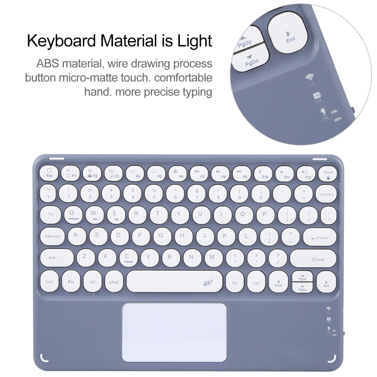 For Huawei MatePad 11 2023 / 2021 Round Button Bluetooth Keyboard Rotatable Holder Leather Case with Touchpad(Lavender Purple) - Huawei Keyboard by buy2fix | Online Shopping UK | buy2fix