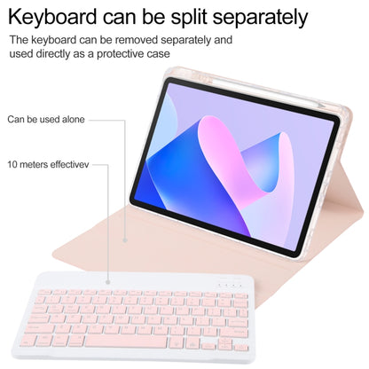 For Huawei MatePad 11 2023 / 2021 Square Button Backlight Bluetooth Keyboard Rotatable Holder Leather Case(Rose Gold) - Huawei Keyboard by buy2fix | Online Shopping UK | buy2fix