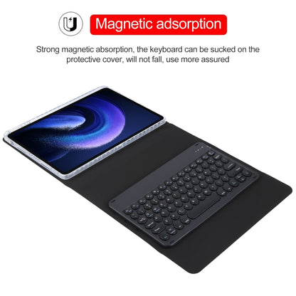 For Xiaomi Pad 6 Round Button Bluetooth Keyboard Rotatable Holder Leather Case(Black) - Others Keyboard by buy2fix | Online Shopping UK | buy2fix