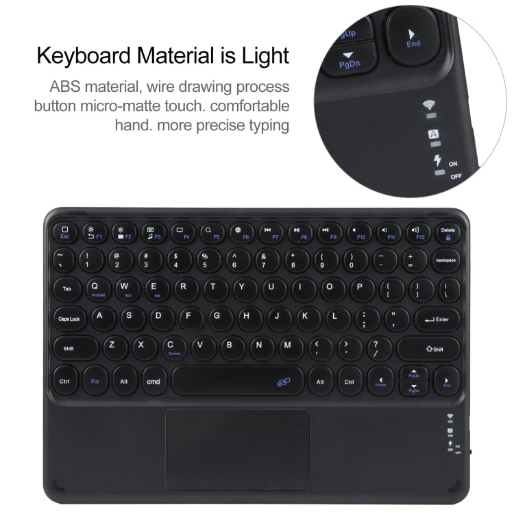 For Xiaomi Pad 6 Round Button Bluetooth Keyboard Rotatable Holder Leather Case with Touchpad(Black) - Others Keyboard by buy2fix | Online Shopping UK | buy2fix