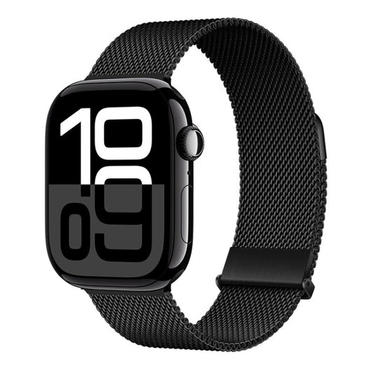 For Apple Watch Series 10 42mm ZGA Milanese Magnetic Metal Watch Band(Black) - Watch Bands by ZGA | Online Shopping UK | buy2fix