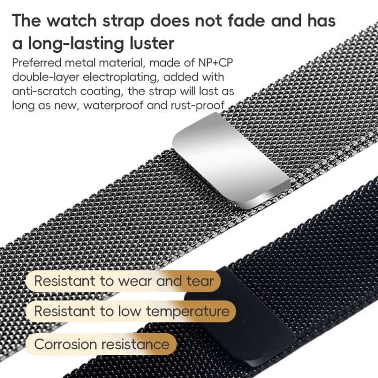 For Apple Watch Series 10 42mm ZGA Milanese Magnetic Metal Watch Band(Black) - Watch Bands by ZGA | Online Shopping UK | buy2fix