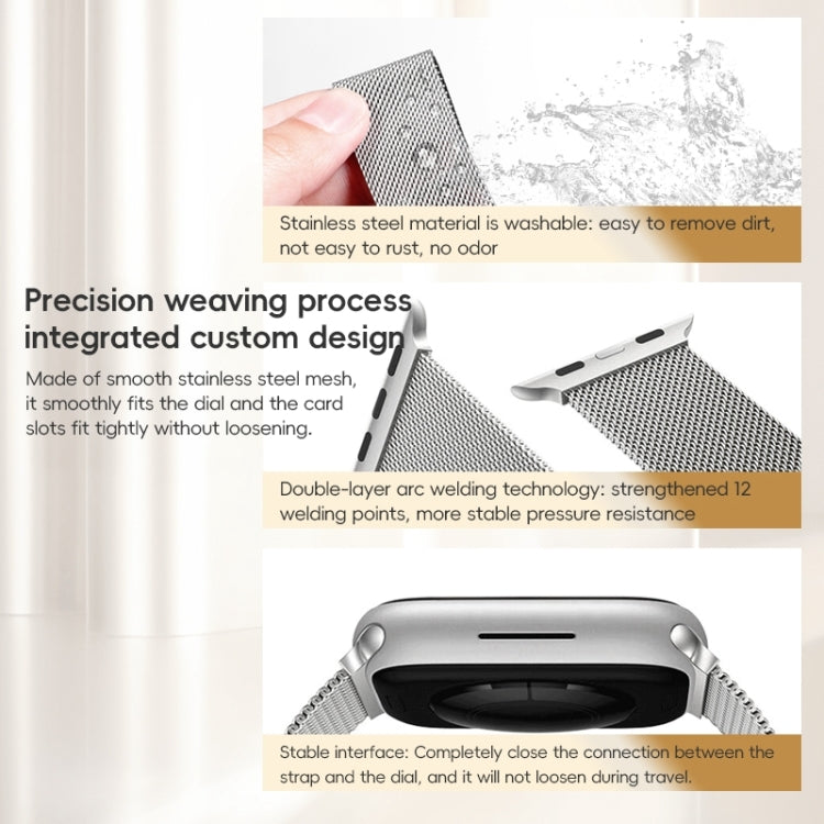 For Apple Watch 42mm ZGA Milanese Magnetic Metal Watch Band(Silver) - Watch Bands by ZGA | Online Shopping UK | buy2fix