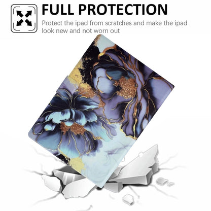 For Samsung Galaxy Tab A9+ Voltage Painted Smart Leather Tablet Case(Peony) - Galaxy Tab A9+ by buy2fix | Online Shopping UK | buy2fix