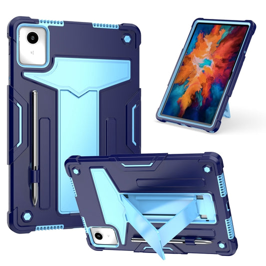For Lenovo Tab M11/ Xiaoxin Pad 11 2024 T Holder Robot Silicone Hybrid PC Tablet Case(Navy Blue Blue) - Lenovo by buy2fix | Online Shopping UK | buy2fix