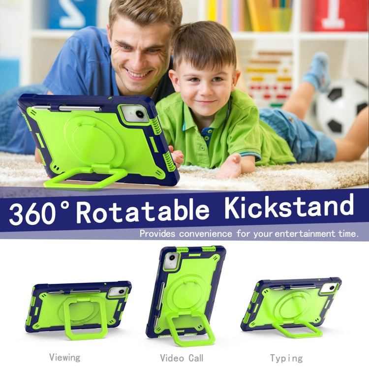 For Lenovo Tab M11/ Xiaoxin Pad 11 2024 Handle Robot Silicone Hybrid PC Tablet Case(Navy Yellow Green) - Lenovo by buy2fix | Online Shopping UK | buy2fix