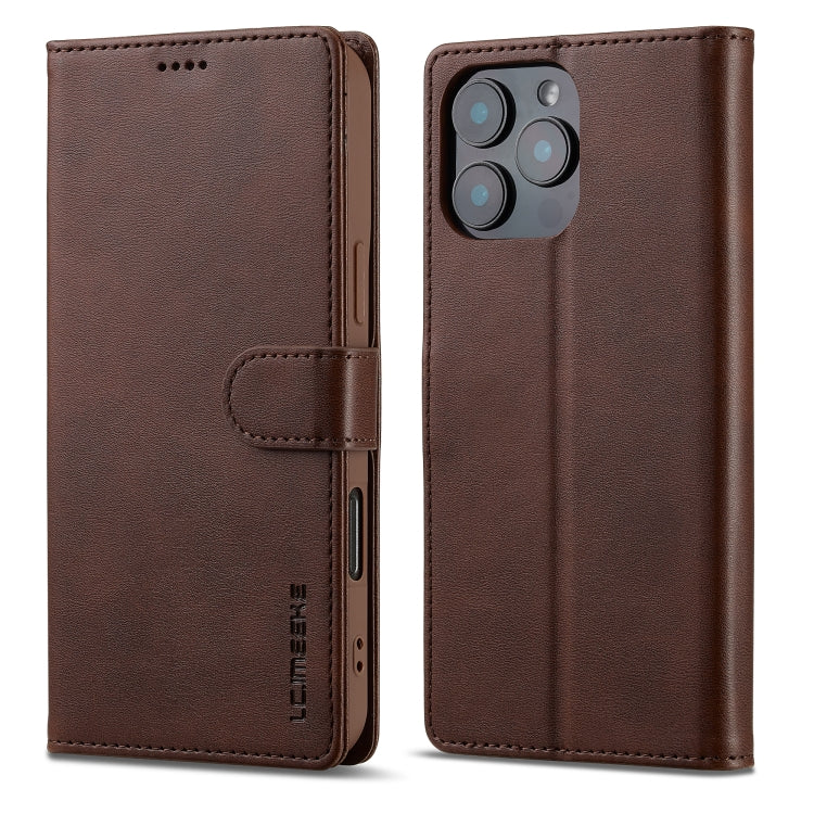 LC.IMEEKE Calf Texture Horizontal Flip Leather Case For iPhone 16 Pro Max(Brown) - iPhone 16 Pro Max Cases by LC.IMEEKE | Online Shopping UK | buy2fix