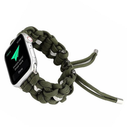 For Apple Watch Ultra 2 49mm Screw Nut Braided Paracord Watch Band(Green) - Watch Bands by buy2fix | Online Shopping UK | buy2fix