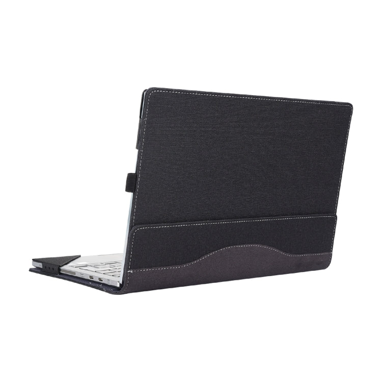 For Microsoft Surface Laptop 6 15 inch Cloth Texture Laptop Leather Case With Stand Function(Black) - 15 inch by buy2fix | Online Shopping UK | buy2fix