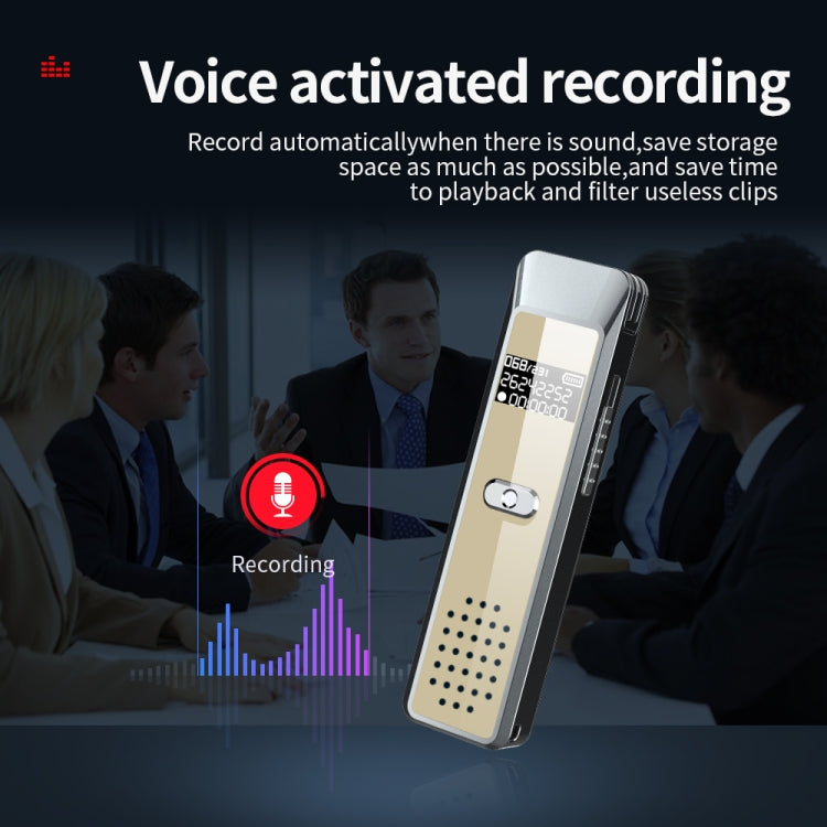 JNN Q7 Mini Portable Voice Recorder with OLED Screen, Memory:16GB(Grey+Gold) - Recording Pen by JNN | Online Shopping UK | buy2fix