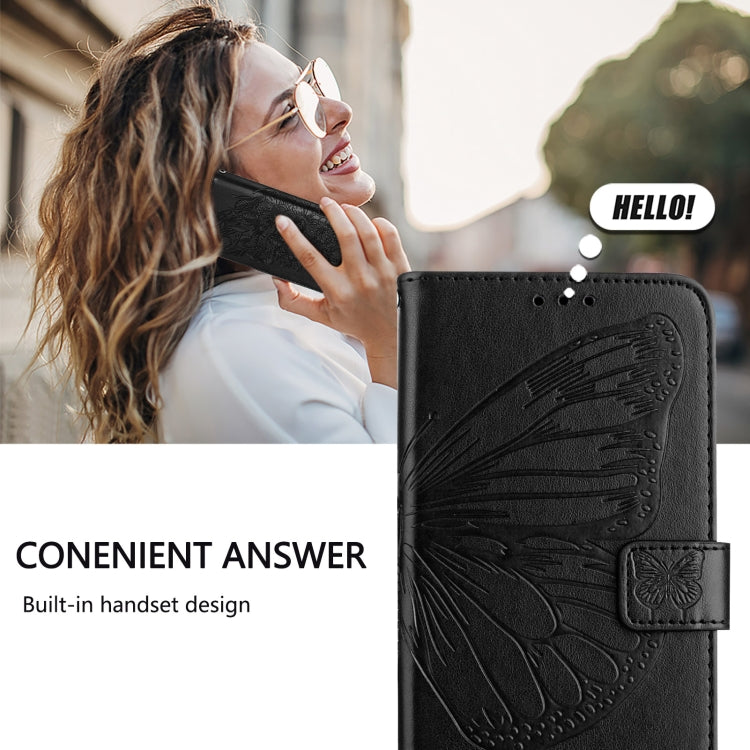 For Realme 12+ Global/Narzo 70 Pro India Embossed Butterfly Leather Phone Case(Black) - Realme Cases by buy2fix | Online Shopping UK | buy2fix