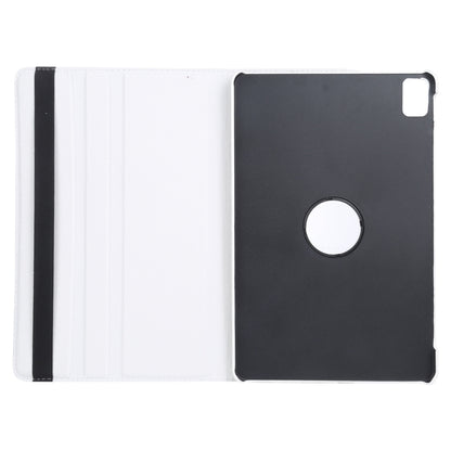 For iPad Air 11 2024 360 Degree Rotation Litchi Texture Leather Tablet Case with Holder(White) - iPad Air 11 2024 Cases by buy2fix | Online Shopping UK | buy2fix