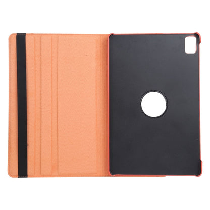 For iPad Air 11 2024 360 Degree Rotation Litchi Texture Leather Tablet Case with Holder(Orange) - iPad Air 11 2024 Cases by buy2fix | Online Shopping UK | buy2fix