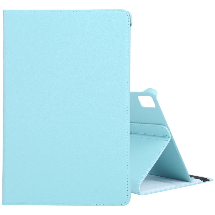 For iPad Pro 11 2024 360 Degree Rotation Litchi Texture Leather Tablet Case with Holder(Sky Blue) - iPad Pro 11 2024 Cases by buy2fix | Online Shopping UK | buy2fix