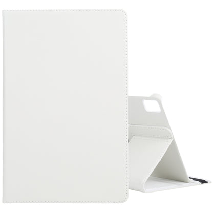 For iPad Pro 11 2024 360 Degree Rotation Litchi Texture Leather Tablet Case with Holder(White) - iPad Pro 11 2024 Cases by buy2fix | Online Shopping UK | buy2fix