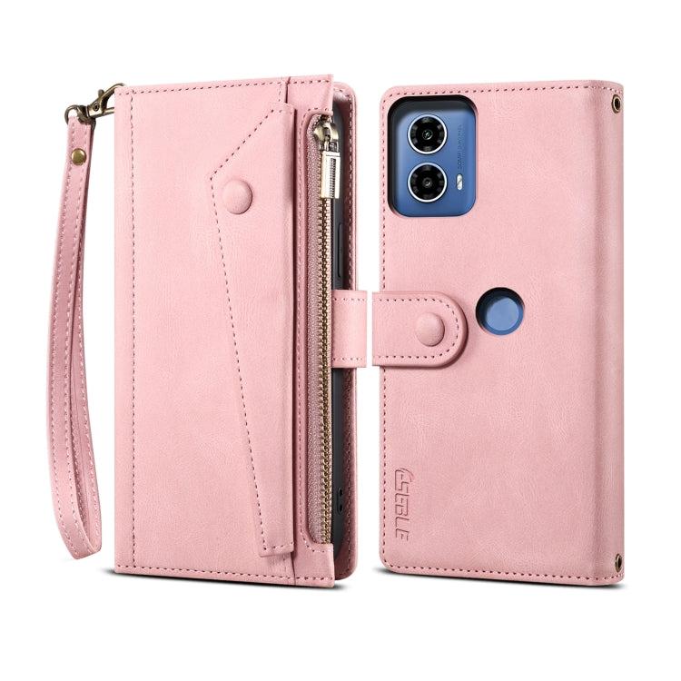 For Motorola Moto G24 Power ESEBLE Retro Frosted RFID Leather Phone Case(Rose Gold) - Motorola Cases by ESEBLE | Online Shopping UK | buy2fix