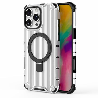 For iPhone 16 Pro Max Grating Holder Shockproof Phone Case(Transparent) - iPhone 16 Pro Max Cases by buy2fix | Online Shopping UK | buy2fix