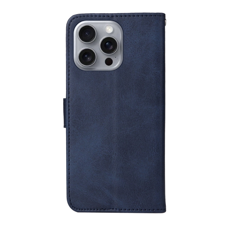 For iPhone 16 Pro Max Classic Calf Texture Flip Leather Phone Case(Blue) - iPhone 16 Pro Max Cases by buy2fix | Online Shopping UK | buy2fix