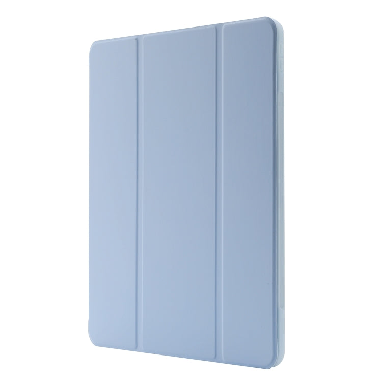 For iPad Pro 11 2024 Skin Feel Tri-fold Leather Tablet Case with Pen Slot(Light Blue) - iPad Pro 11 2024 Cases by buy2fix | Online Shopping UK | buy2fix