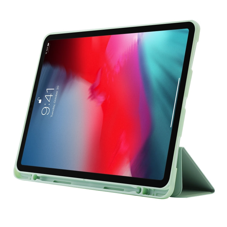 For iPad Air 11 2024 Skin Feel Tri-fold Leather Tablet Case with Pen Slot(Matcha Green) - iPad Air 11 2024 Cases by buy2fix | Online Shopping UK | buy2fix