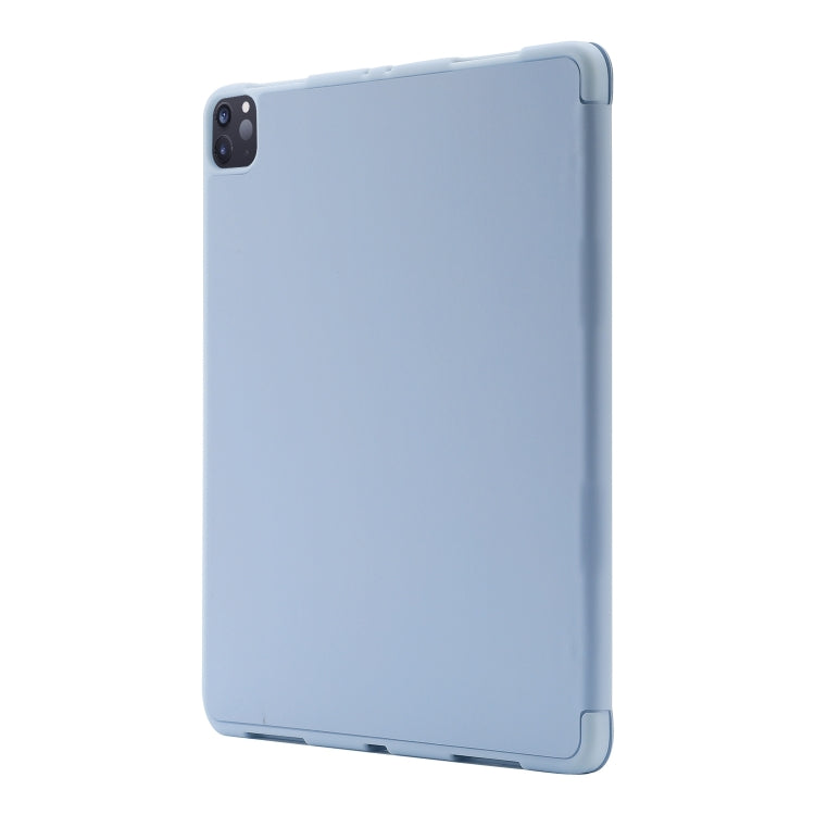 For iPad Air 13 2024 Skin Feel Tri-fold Leather Tablet Case with Pen Slot(Light Blue) - iPad Air 13 2024 Cases by buy2fix | Online Shopping UK | buy2fix