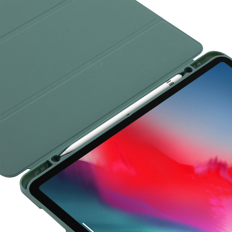 For iPad Pro 11 2024 Skin Feel Tri-fold Leather Tablet Case with Pen Slot(Matcha Green) - iPad Pro 11 2024 Cases by buy2fix | Online Shopping UK | buy2fix