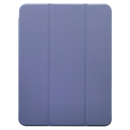 For iPad Pro 11 2024 3-folding Electric Pressed Skin Texture Leather Tablet Case(Lavender) - iPad Pro 11 2024 Cases by buy2fix | Online Shopping UK | buy2fix