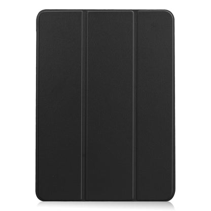 For iPad Air 11 2024 Custer Pure Color 3-Fold Holder Smart Leather Tablet Case(Black) - iPad Air 11 2024 Cases by buy2fix | Online Shopping UK | buy2fix