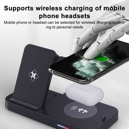 For Apple Watch Series 3 in 1 15W Fold Wireless Charger Stand(Black) - Multifunction Charger by buy2fix | Online Shopping UK | buy2fix