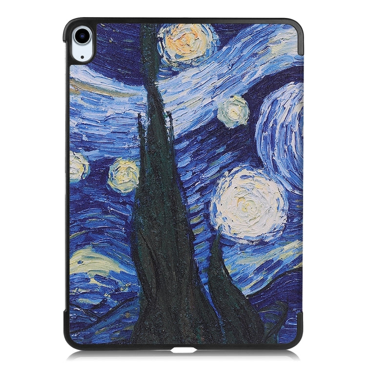 For iPad Air 11 2025 / 2024 Custer Painted 3-Fold Holder Smart Leather Tablet Case(Starry Sky) - iPad Air 11 2025 / 2024 Cases by buy2fix | Online Shopping UK | buy2fix