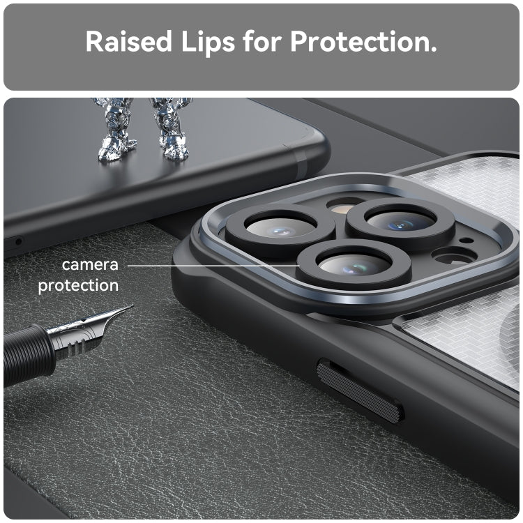 For iPhone 13 Pro Carbon Fiber Texture MagSafe Translucent Phone Case(Black) - iPhone 13 Pro Cases by buy2fix | Online Shopping UK | buy2fix