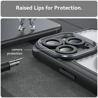 For iPhone 13 Pro Carbon Fiber Texture MagSafe Translucent Phone Case(Black) - iPhone 13 Pro Cases by buy2fix | Online Shopping UK | buy2fix