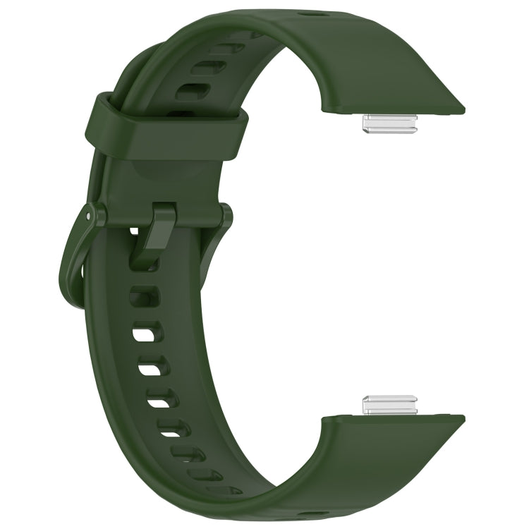 For Huawei Watch Fit3 Colorful Buckle Silicone Sports Watch Band(Army Green) - Watch Bands by buy2fix | Online Shopping UK | buy2fix