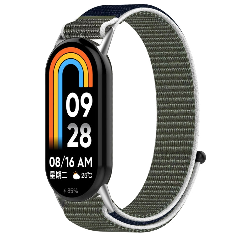 For Xiaomi Mi Band 8 / 8 NFC Nylon Loop Hook and Loop Fastener Watch Band(Grey Blue) - Watch Bands by buy2fix | Online Shopping UK | buy2fix