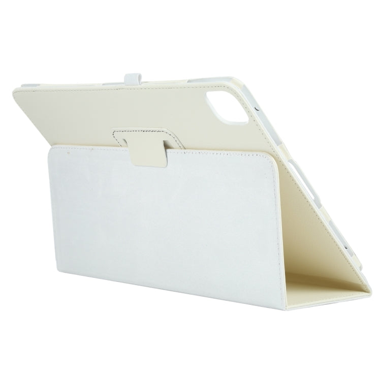 For iPad Air 11 2024 Litchi Texture Solid Color Leather Tablet Case(White) - iPad Air 11 2024 Cases by buy2fix | Online Shopping UK | buy2fix