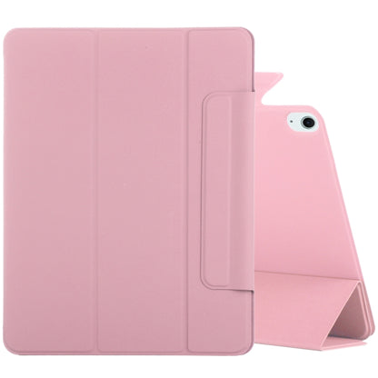 For iPad Air 11 2024 Double-sided Clip Fixed Buckle Magnetic PU Leather Smart Tablet Case(Light Pink) - iPad Air 11 2024 Cases by buy2fix | Online Shopping UK | buy2fix