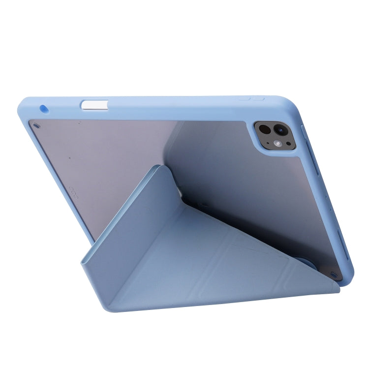 For iPad Pro 13 2024 Deformation Transparent Acrylic Leather Tablet Case(Light Blue) - iPad Pro 13 2024 Cases by buy2fix | Online Shopping UK | buy2fix